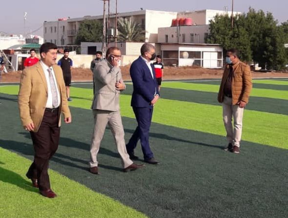 السيد رئيس جامعة ميسان يتفقد سير الدروس العملية والنظرية في كلية التربية البدنية وعلوم الرياضة